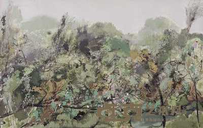 洪凌 2005年作 淡野蓉花 110×70cm